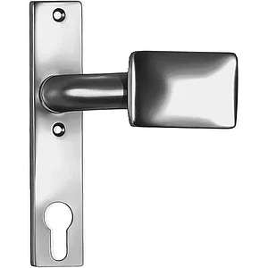 AMF Knopfkurzschild 486Z gekröpft, fest,156x32x7 mm, Knopf 65x44 mm,silber elox.