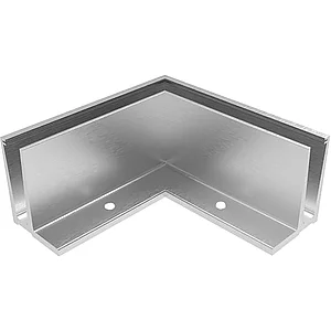 ECONOMY Außenecke für Bodenprofil F-Form 0006, aufgesetzte Montage, silber