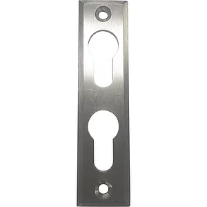 PZ-Rosette mit 2 PZ-Lochungen, eckig, Edelstahl matt