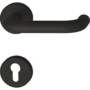 FH-Drückergarnitur111.20 R FH - auf Rosette PZ, tiefschwarz