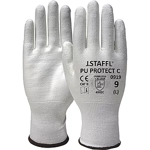 STAFFL Schnitt-Schutzhandschuh PU Protect C weiß Größe 10