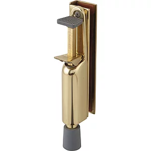 Türfeststeller 1134 für Glastüren, Hub 50 mm, 210 x 36 mm, Messing poliert