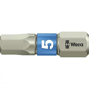 WERA Bit-Einsatz Edelstahl 3840/1TS 1/4"sechskant 5.0/25 mm Innensechskant