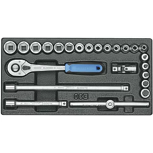 GEDORE Steckschlüssel-Sortiment 3/8" 1500 ES-30 in 1/3 ES-Modul 24-teilig