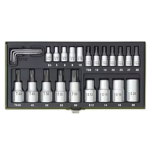 PROXXON Steckschlüssel-Satz 1/4" 1/2" Torx 24-teilig