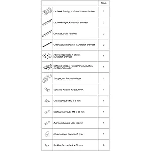 HAWA Porta 100 HMD/HMT-Pocket Acoustics Beschlagset Holz