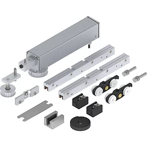 SOLIDO ECO Schiebetürantriebset 1-flg. für Glas ESG/VSG 8-10,76 mm 80 kg silber