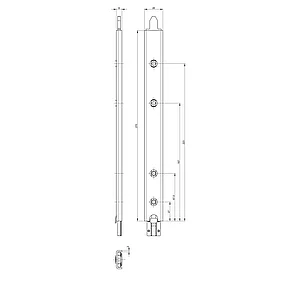 GU Anschlusseinheit zu Falzhebelgetriebe, Secury Automatic 270 mm,oben,universal