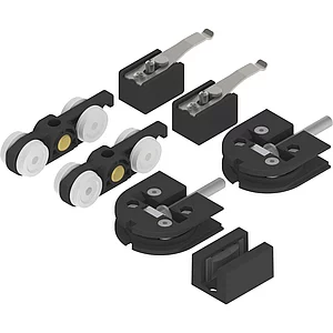 SOLIDO 100 Beschlagset Glas Punktbefestigung 12-12,76 mm Führung schwarz matt