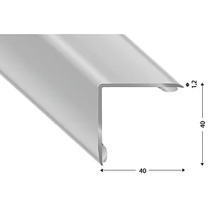 Mauerkantenprofil Edelstahl, selbstklebend, 40x40x1,2 mm, 1500 mm