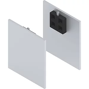 SOLIDO 100 Abdeckkappen-Set Anschlagkasten Wandmontage silber eloxiert