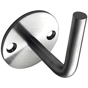 CROSO Handlaufträger mit Anschweißende, 2-Loch flache Rosette ø 70 mm, V2A