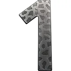 Hausnummer 1 - Höhe 120 mm, Schmiedeeisen schwarz verzinkt