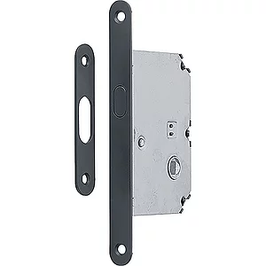 HOPPE Schiebetürschloss mit Bogenriegel, WC, DM 50, rund, Messing schwarz matt