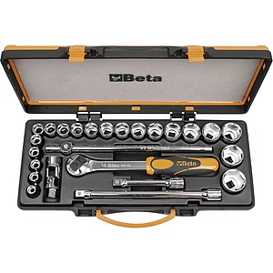 BETA Steckschlüssel-Satz 920A/C20X 1/2"vierkant mit Umschaltknarre 25-teilig