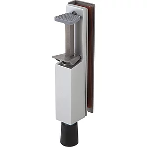 Türfeststeller 1135 für Glastüren, Hub 50 mm, 212 x 36 mm, Alu silber eloxiert