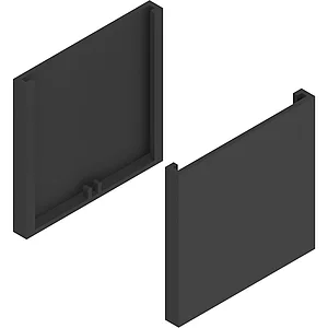 SOLIDO 100 Abdeckkappen-Set Glas Punktbefestigung eckig schwarz