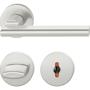 FSB Drückergarnitur 12 1035 ASL auf Rosette WC, silber eloxiert