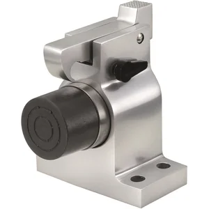 Torhalter 1010 mit Fanghaken und Puffer, Bodenmontage, Alu silber lackiert