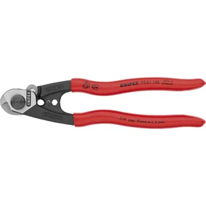 KNIPEX Drahtseilschere 9561 für Draht/Kabel bis 7mm, KS-Griff, poliert, L=190 mm