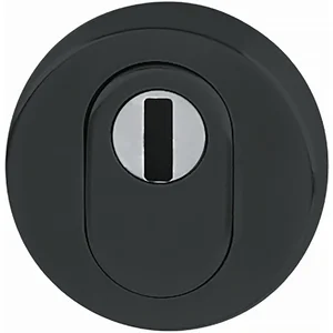 HOPPE Zylinderrosette außen rund PZ mit Kernziehschutz, Edelstahl schwarz matt