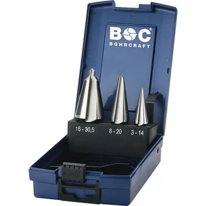 BOHRCRAFT Blechschälbohrer-Satz HSS Gr.1-3 Bohrer ø 3.0-30,5 mm 4-teilig