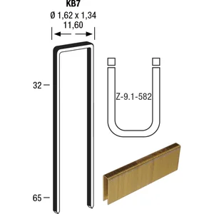 Klammern Type KB7 64 mm aus Stahldraht verzinkt und geharzt (8000 St)
