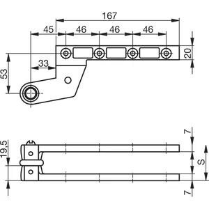 GEZE Zapfenband Modell DB, für gefälzte Türen, Stahl verzinkt