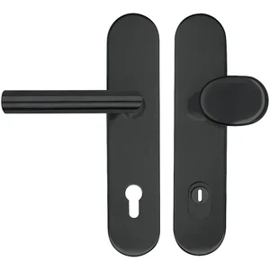 SH-Wechselgarnitur GEHRUNG -auf Schild PZ88, mit Kzs., Edelstahl schwarz