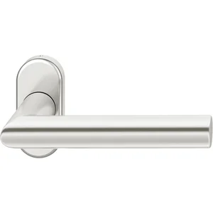 FSB FH-Rahmentürdrücker 09 1076 Hochhaltefeder B ovale Rosette Aluminium silber