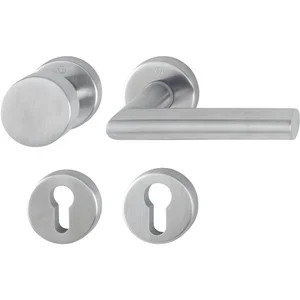 HOPPE Wechselgarnitur AMSTERDAM auf Rosette, Türstärke 37 - 42 mm,Edelstahl matt