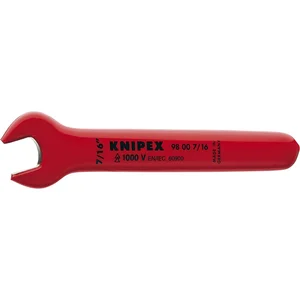 KNIPEX Einmaulschlüssel isoliert Zoll, SW 7/16", Maulstellung 15°, L=120,7 mm