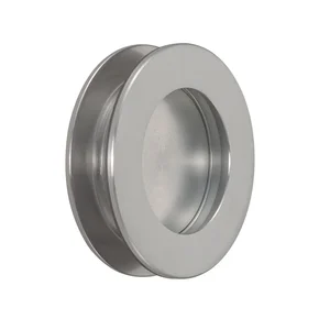 KWS Schiebetürmuschelpaar 5254 rund, Glasstärke 8 - 10 mm, Alu Edelstahl-Effekt