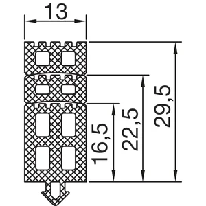 THYSSENKRUPP Syprotech Seitenabschlussdichtung 13/30, L=7000 mm, EPDM schwarz