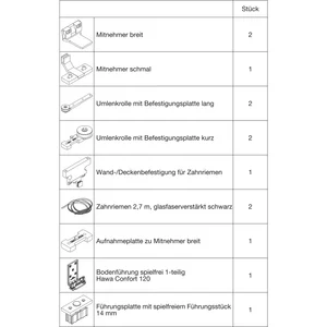 HAWA Junior 80/Z Telescopic 80/3 Teleskopbeschlag Holz 3-flügelig