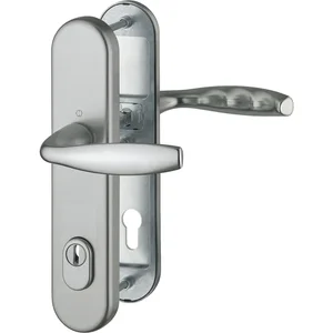 SH-Drückergarnitur NEW YORK-auf Schild PZ88/2, 57-67, mit Kzs.,Edelstahl Eff.