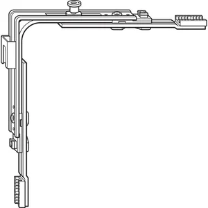 ROTO NT/NX Eckumlenkung Stulp oben 1V-Zapfen für 2-flg. Fenster silber