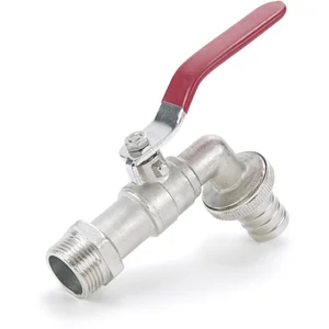 REHAU Wasserhahn mit Kugelventil 1/2 Zoll, Messing matt verchromt