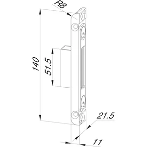 WINKHAUS Schließblech f. Schwenkriegel zu STV F16/20 M4, verzinkt silberfärbig