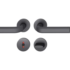 FSB Drückergarnitur 12 1242 ASL auf Rosette WC, Aluminium schwarz matt