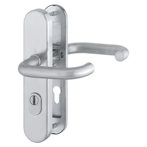 SH-Drückergarnitur PARIS-auf Schild PZ72, 37-47, mit Kzs., Edelstahl