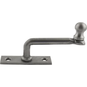 Fensterreiber m. Eisenknopf auf eckiger Platte, 20 mm, Stahl blank