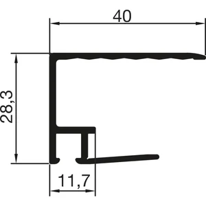 THYSSENKRUPP Syprotech Tropfnasenprofil U 25 mm, L=6350 mm, Alu blank