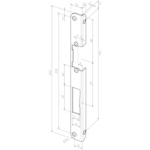 Winkelschließblech IW rund, links, 250 x 22x 12 mm, Edelstahl (51535-04)