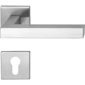 MARCHESI Drückergarnitur SQUARE auf Flachrosette PZ, Edelstahl matt