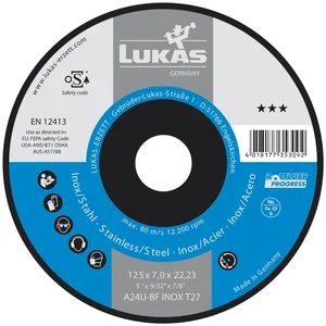 LUKAS Schruppscheibe Progress***gekröpft ø 125 x 7 x 22,23 mm rostfreier Stahl