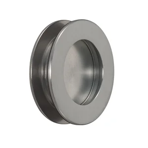 KWS Schiebetürmuschelpaar 5254 rund, Glasstärke 8 - 10 mm, Edelstahl matt