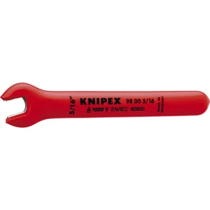 KNIPEX Einmaulschlüssel isoliert Zoll, SW 5/16", Maulstellung 15°, L=108 mm