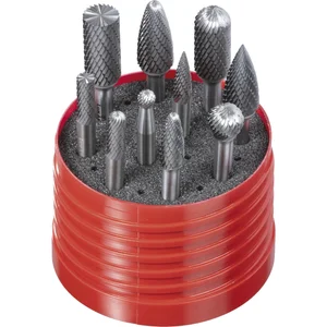 LUKAS HM-Frässtift-Satz mit Z7-Kreuzverzahnung 10-teilig