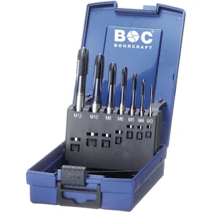 BOHRCRAFT Maschinengewindebohrer-Satz M3-M12 HSS-E TIN Form B 7-teilig